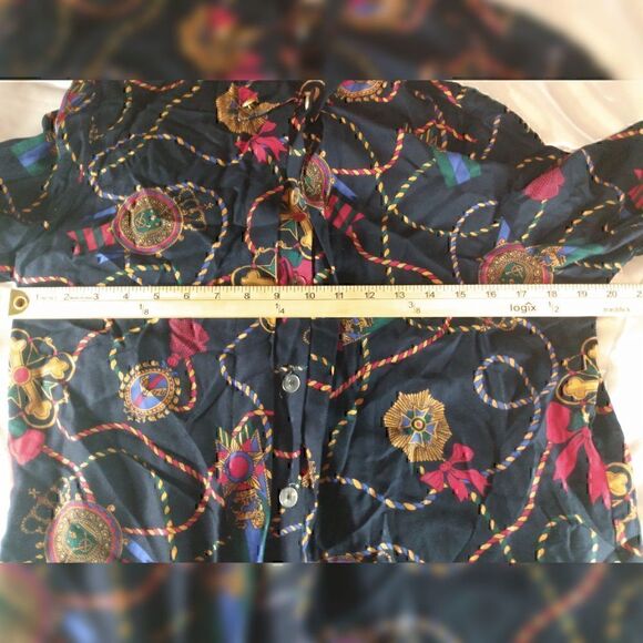 Leslie Fay Bow Tassel Rope Nautical Design Dress Shirt size 14 - Picture 4 of 7